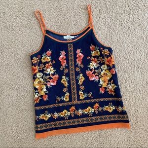 Blu Pepper Tops - Blu Pepper Navy Floral Tank Top Blu Pepper Tops - Blu Pepper Navy Floral Tank Top